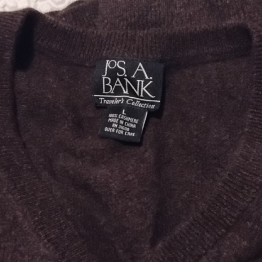 Jos. A. Bank Dark Chocolate Oversized Cashmere Long Sleeve Sweater - Picture 3 of 4